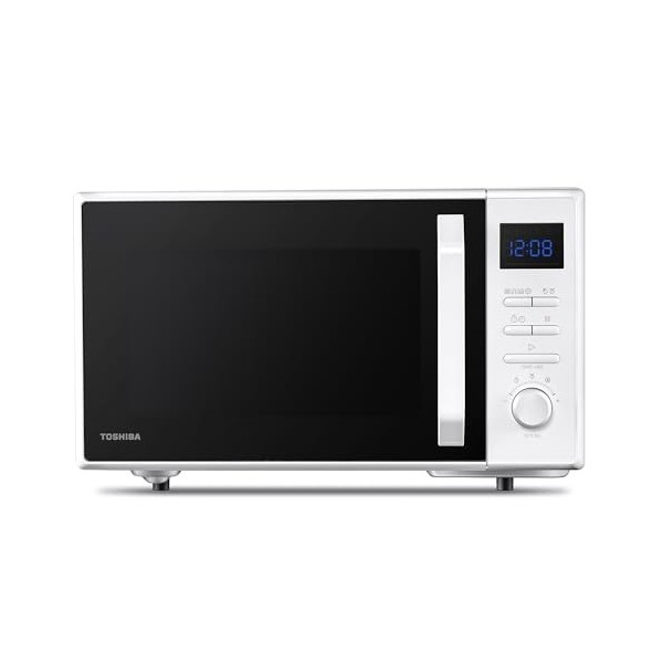 Toshiba MW2-AC25T WH Four à micro-ondes 4-en-1 combiné avec convention, 25 L, 10 menus faciles, cavité émaillée, mémoire pos