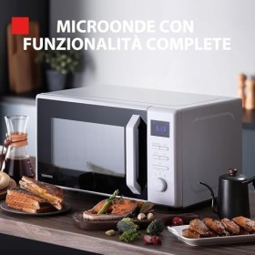Toshiba MW2-AC25T WH Four à micro-ondes 4-en-1 combiné avec convention, 25 L, 10 menus faciles, cavité émaillée, mémoire pos