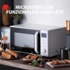 Toshiba MW2-AC25T WH Four à micro-ondes 4-en-1 combiné avec convention, 25 L, 10 menus faciles, cavité émaillée, mémoire pos