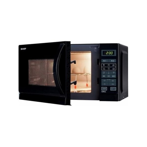 Sharp Home Appliances R-742WW micro-onde Comptoir Micro-ondes grill 25 L 900 W Noir, Blanc