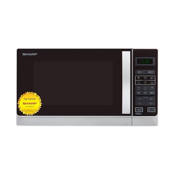 Sharp Home Appliances R-742WW micro-onde Comptoir Micro-ondes grill 25 L 900 W Noir, Blanc