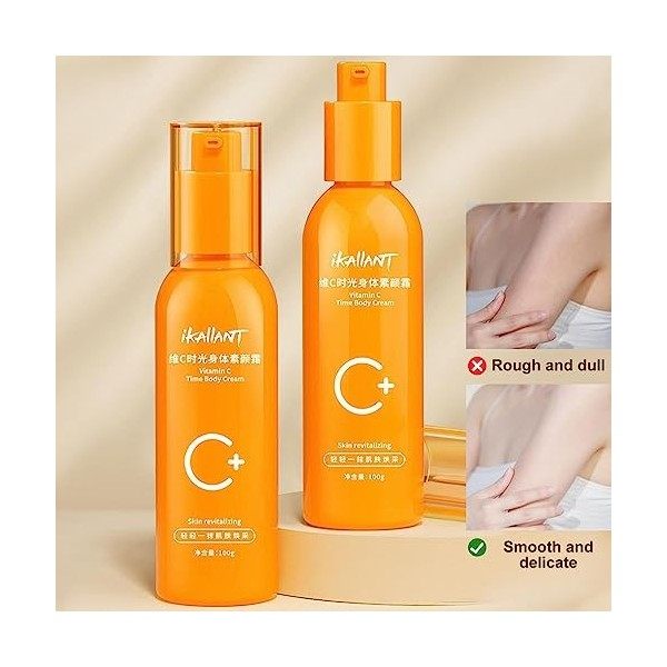 Crème Corps Vitamine C - 100 ml Vitamine C Time Crème Corporelle Nourrissante | Lotions corporelles de maquillage longue duré