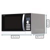 Sharp R843INW 3-in-1 Micro-Ondes à Air Chaud, Grill et Convection/ 25 L/ 800 W/ 1000 W Grill/ 2500 Convection/ 10 Programmes 