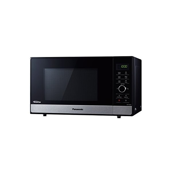 Panasonic NN-GD38HSSUG Four Micro-ondes Inverter et Grill avec Plateau Tournant, 23 Litres, Acier Inoxydable, 1000 W, Grill 1