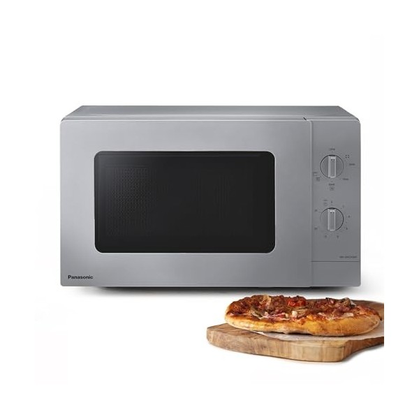 Panasonic NN-GM23QMEPG Four à Micro-Ondes Gril 20L avec Plateau en Verre et Grille Métallique, 800W, Grill 1000W, Décongélati