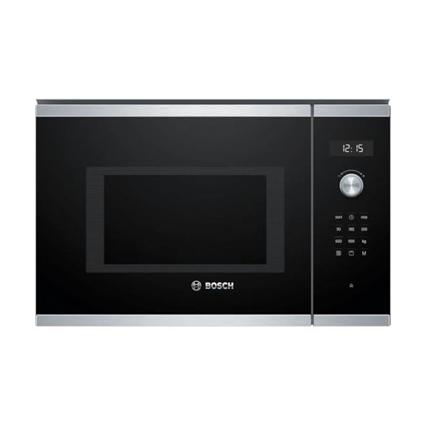 Bosch BEL554MB0 Serie 6 Micro-ondes encastrable / 900 W / 25 L/Plateau tournant 31,5 cm/Butée de porte gauche/noir/AutoPilot 