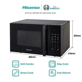 Hisense Four à micro-ondes électronique, capacité 23 L, puissance 800 W, gril puissance 1000 W, affichage LED avec commandes 