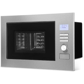 Bomann MWG3001HEB Micro-ondes encastrable 3 en 1 avec grill et air chaud, écran LCD, 8 programmes automatiques, fonction minu