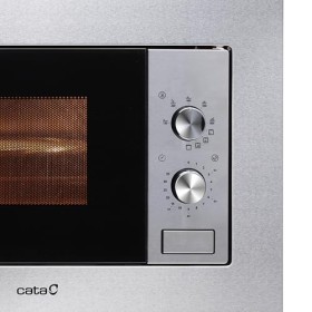 CATA - MC 20 IX - Micro-ondes encastrable - Inox - Intérieur en acier inoxydable - 5 niveaux de puissance - Gril de 1000W - D