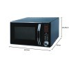 WeGeek Four à micro-ondes combiné, 1000 W, grill, 800 W, micro-ondes, 25 litres, métal, noir