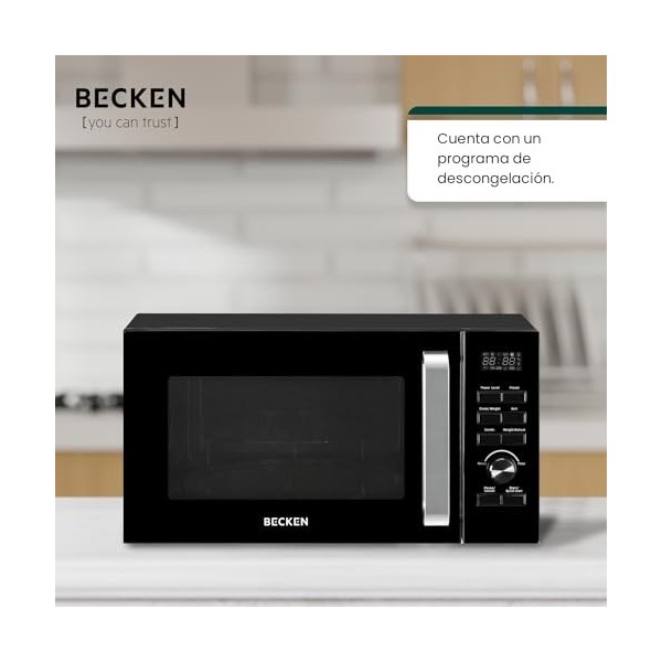 Four à micro-ondes - Avec grill - Fonction de décongélation - Minuterie jusquà 90 minutes - Becken