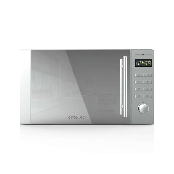 Cecotec Micro-ondes Avec Gril Proclean 5120 Flatbed Mirror. Capacité 20L, 700W, 5 niveaux, gril de 800W, 8 programmes automat