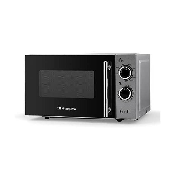 Orbegozo MIG2550, 20 litres de capacité, 5 niveaux 3 fonctions combinées, puissance 700 W micro-ondes et 900 W grill, acier i
