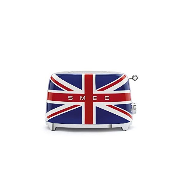 Smeg, Grille-pain 2 Tranches TSF01BLEU, 2 Fentes 36 mm, 6 Niveaux de Brunissage, Fonction Chauffage, Décongélation et Bagel, ...