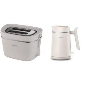 Bundle Philips Grille-pain Édition Eco Conscious, 2 Fentes, 8 Réglages,Fabriqué à partir dHuile de Cuisson Usagée + Philips 