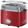 Russell Hobbs Grille Pain [Design Vintage Premium] Retro rouge 2 Tranches, 6 niveaux de brunnissage rapide, Fonction annulat