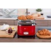 Russell Hobbs Grille Pain [Design Vintage Premium] Retro rouge 2 Tranches, 6 niveaux de brunnissage rapide, Fonction annulat