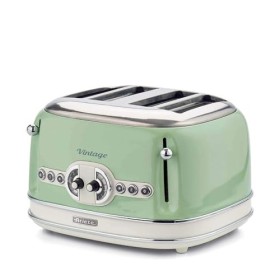 Ariete Vintage 4 Slices Toaster 156, Grille-Pain avec 6 Niveaux de Grillage, Éjection Automatique, Fonction Décongélation, Ti