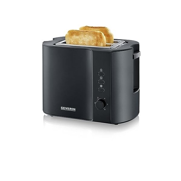 SEVERIN Grille-pain automatique 800 W, Toaster compact 2 fentes jusquà 2 tranches, Grille-pain électrique avec réglage du de