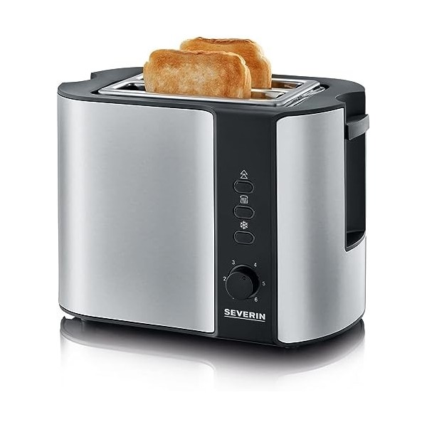 SEVERIN Grille-pain automatique 800 W, Toaster compact 2 fentes jusquà 2 tranches, Grille-pain électrique avec réglage du de