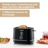 SEVERIN Grille-pain automatique 850 W, Toaster compact 2 fentes jusquà 2 tranches, Grille-pain électrique avec réglage du de