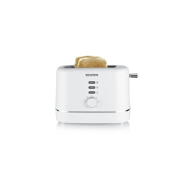 SEVERIN Grille-pain automatique 850 W, Toaster compact 2 fentes jusquà 2 tranches, Grille-pain électrique avec réglage du de
