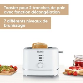 SEVERIN Grille-pain automatique 850 W, Toaster compact 2 fentes jusquà 2 tranches, Grille-pain électrique avec réglage du de