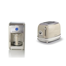 Ariete 1342 Machine à Café, 12 Tasses & Ariete Vintage 155 Grille-Pain design 2 Tranches avec Pince, 6 Niveaux de Grillage, 8