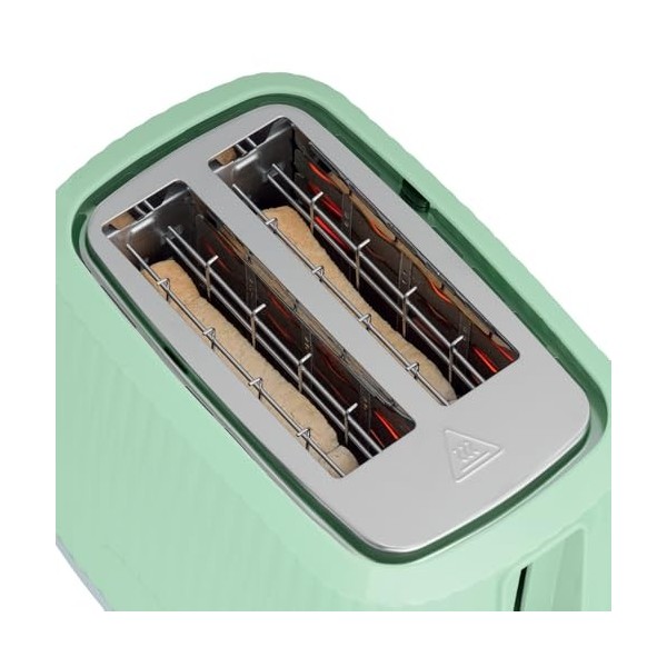 Russell Hobbs Grille-pain 2 fentes larges 6 niveaux de brunissage, surélévation, dégivrage, réchauffe-viennoiseries, arrêt a