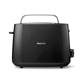 Philips Grille-pain - 2 Fentes, 8 Réglages, Réchauffe-Viennoiseries, Décongélation, Surélévation, Arrêt Automatique, Noir HD