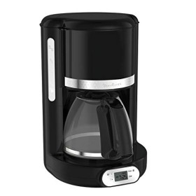 Moulinex Cafetière filtre programmable 24h, Design noir vintage, Capacité 1,25 L, 10 à 15 tasses, Porte-filtre pivotant, Main