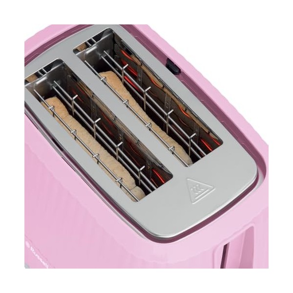 Russell Hobbs Grille-pain 2 fentes larges 6 niveaux de brunissage, surélévation, dégivrage, réchauffe-viennoiseries, arrêt a