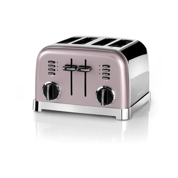 Cuisinart Grille-pain 4 tranches - Fentes larges, idéal pour le pain épais et les bagels - 6 niveaux de brunissage et décongé