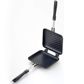 TAMUME Grille-pain à Surface Striée Grille-pain Antiadhésif avec Poignée Robuste, Machine à Sandwich Toastie Adaptée à Utilis