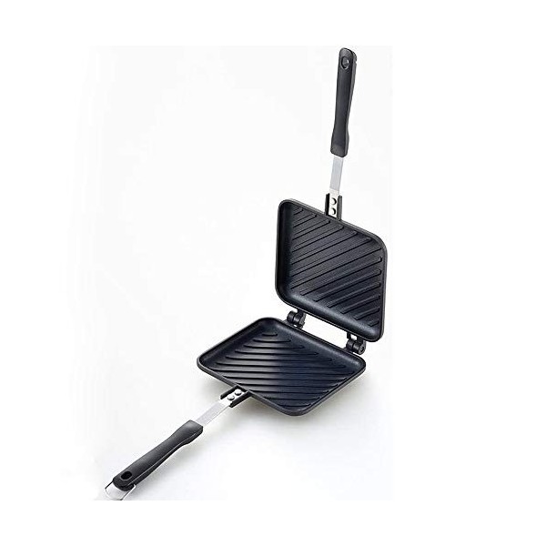 TAMUME Grille-pain à Surface Striée Grille-pain Antiadhésif avec Poignée Robuste, Machine à Sandwich Toastie Adaptée à Utilis