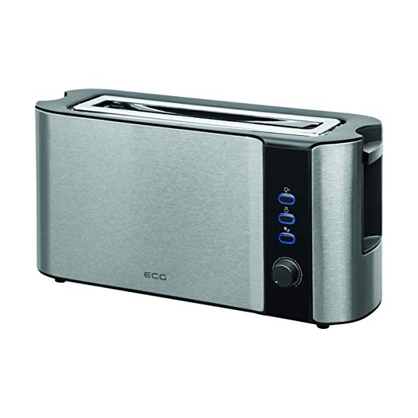 ECG St 10630 SS Grille-Pain, Acier Inoxydable, Noir/Argent