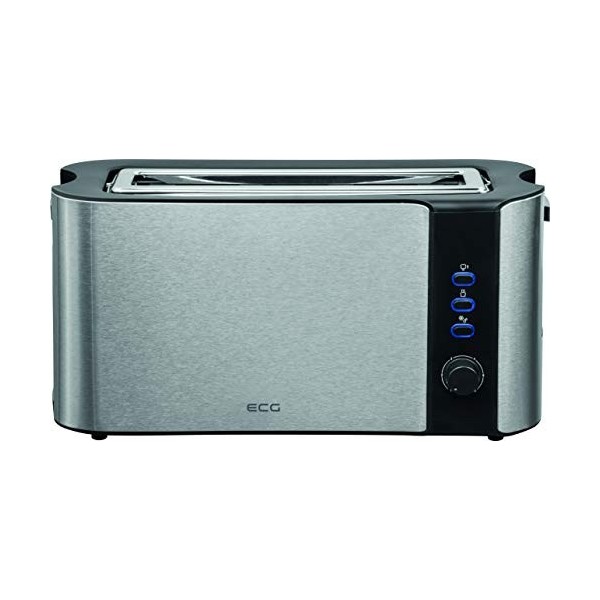 ECG St 10630 SS Grille-Pain, Acier Inoxydable, Noir/Argent