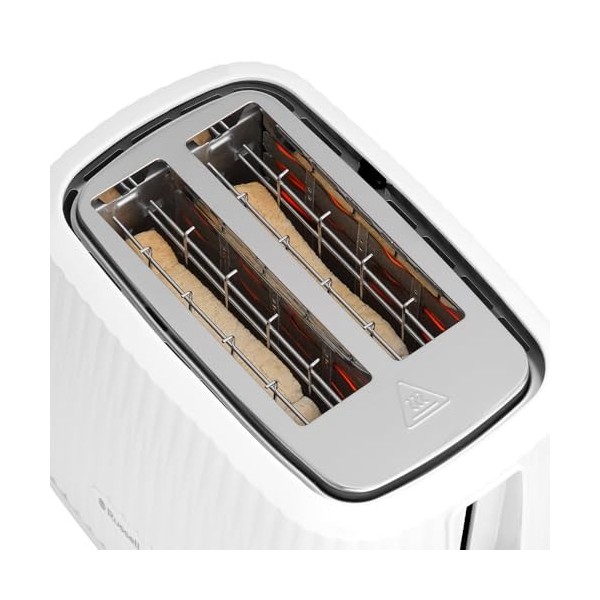 Russell Hobbs Grille-pain 2 fentes larges 6 niveaux de brunissage, surélévation, dégivrage, réchauffe-viennoiseries, arrêt a