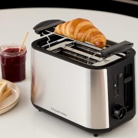 Russell Hobbs Grille-pain 2 fentes XL 6 niveaux de brunissage, surélévation, dégivrage, réchauffe-viennoiseries, arrêt auto.
