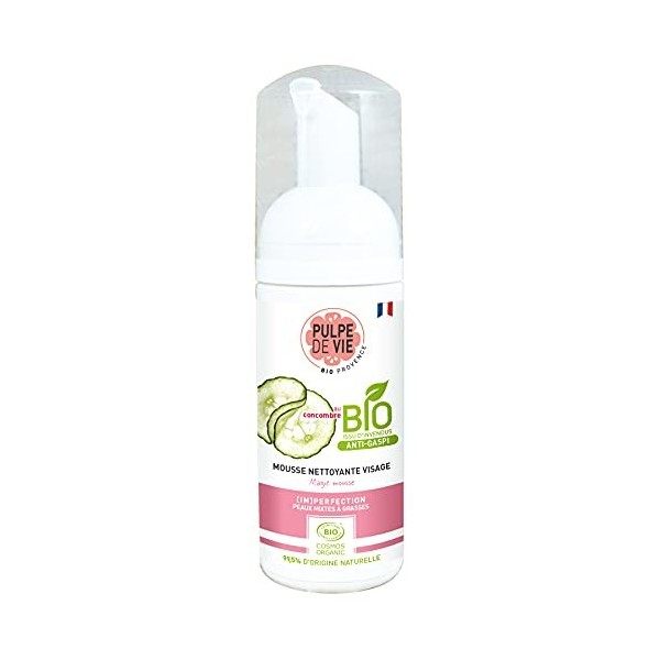 PULPE DE VIE "Magic Mousse" Mousse Nettoyante Visage BIO 125 ml, 100% recyclable, à base de fruits antigaspi bio, Upcycling