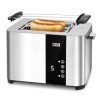 LEBENLANG Toaster grille pain Inox 2 fentes longues - Écran tactile LED & 7 modes I 850W Grille-pains tactile I Grille-pain l