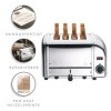 Dualit Toaster Grille Pain 4 Tranches Classic Vario - Grille Pain Inox Fabriqué au Royaume-Uni - Éléments ProHeat® Exclusifs 