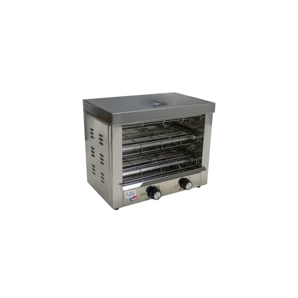 L2G - Toaster Professionnel 1700W - Acier Inoxydable - Deux Niveaux - Résistances Quartz - Minuterie 30 Minutes - Tiroir Coll