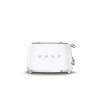 Smeg, Grille-pain 4 Tranches TSF03WHEU, 4 Fentes 36 mm, 6 Niveaux de Brunissage, Fonction Chauffage, Décongélation et Bagel, 