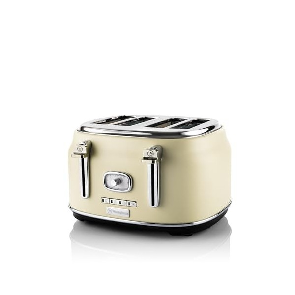 Westinghouse Toaster Retro - Grille-Pain à 4 tranches - Blanc