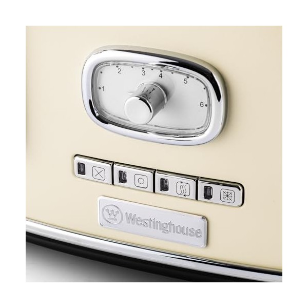 Westinghouse Toaster Retro - Grille-Pain à 4 tranches - Blanc