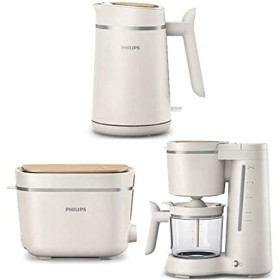 Philips Set Petit-déjeuner fabriqué à partir dhuile de cuisson usagée - Cafetière + Bouilloire + Grille-pain, Conscious Coll