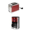 Russell Hobbs 23220-56 Luna Grille-pain de 2 fentes Rouge chromé 1550 W + Russell Hobbs 23240-56 Cafetière Luna Rouge Solaire