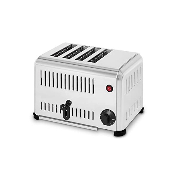 vertes Grille Pain Toaster Professionnel pour 4 Tranches Acier Inoxydable, 2300W, 230V, Minuterie jusquà 5 Minutes, Tiroir