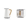 Nedis Bouilloire électrique 1,7 l douce au toucher Blanc & Grille Pain 2 Fentes Larges Blanc